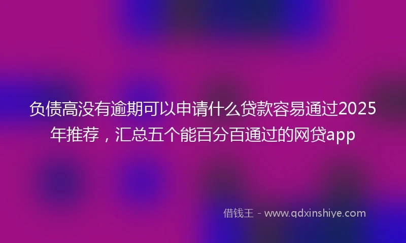 负债高没有逾期可以申请什么贷款容易通过2025年推荐，汇总五个能百分百通过的网贷app
