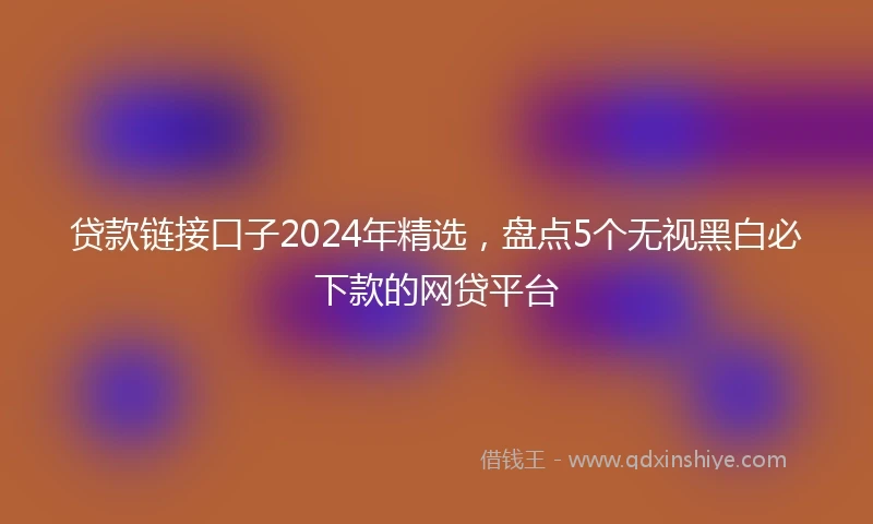 贷款链接口子2024年精选，盘点5个无视黑白必下款的网贷平台