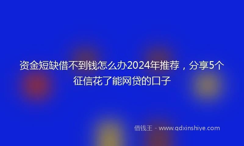 资金短缺借不到钱怎么办2024年推荐，分享5个征信花了能网贷的口子