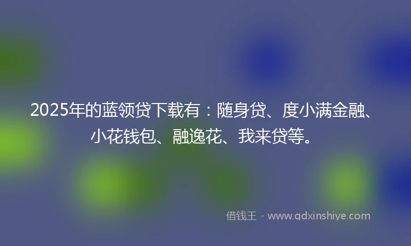 2025年的蓝领贷下载有：随身贷、度小满金融、小花钱包、融逸花、我来贷等。