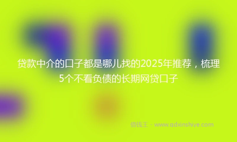 贷款中介的口子都是哪儿找的2025年推荐，梳理5个不看负债的长期网贷口子