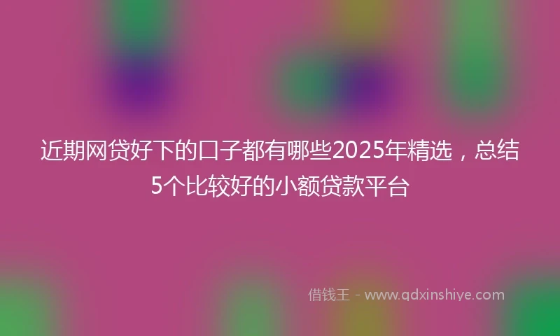 近期网贷好下的口子都有哪些2025年精选，总结5个比较好的小额贷款平台
