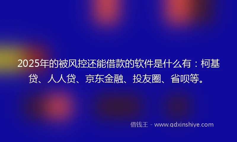 2025年的被风控还能借款的软件是什么有：柯基贷、人人贷、京东金融、投友圈、省呗等。