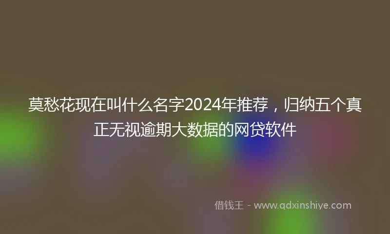 莫愁花现在叫什么名字2024年推荐，归纳五个真正无视逾期大数据的网贷软件