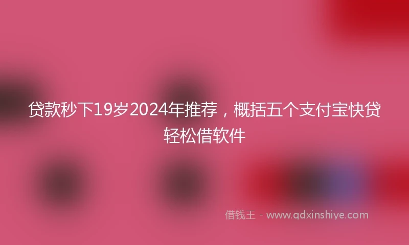 贷款秒下19岁2024年推荐，概括五个支付宝快贷轻松借软件