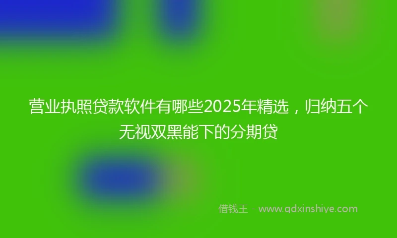 营业执照贷款软件有哪些2025年精选，归纳五个无视双黑能下的分期贷