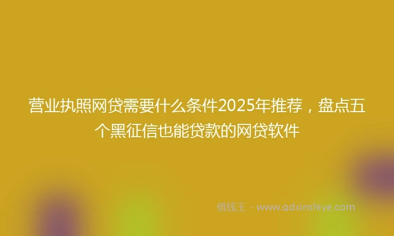 营业执照网贷需要什么条件2025年推荐，盘点五个黑征信也能贷款的网贷软件