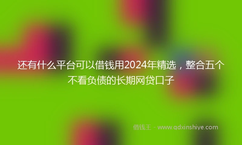 还有什么平台可以借钱用2024年精选，整合五个不看负债的长期网贷口子