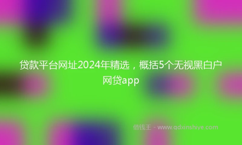 贷款平台网址2024年精选，概括5个无视黑白户网贷app