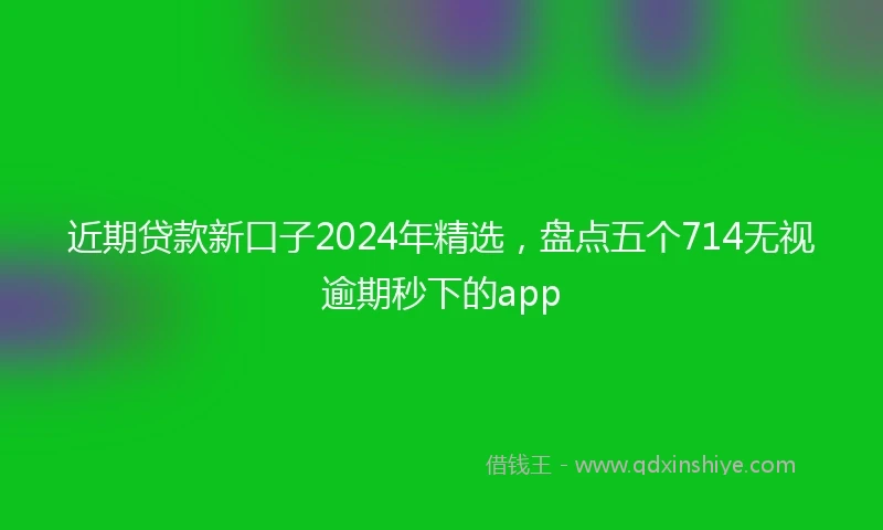 近期贷款新口子2024年精选，盘点五个714无视逾期秒下的app
