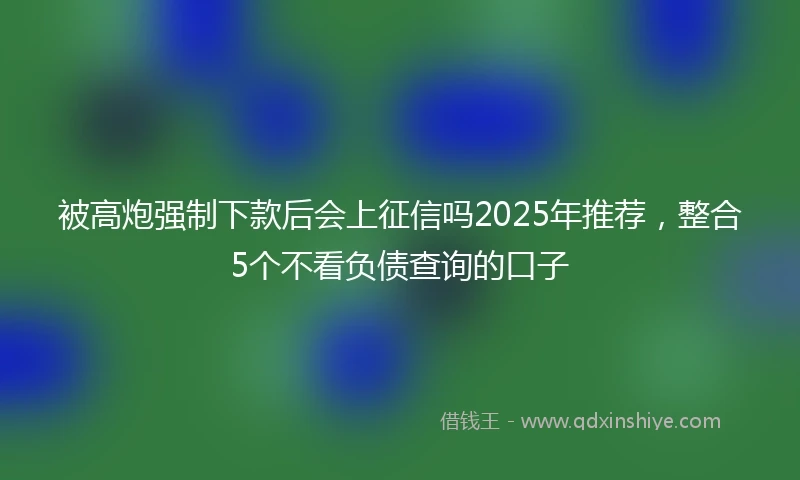 被高炮强制下款后会上征信吗2025年推荐，整合5个不看负债查询的口子