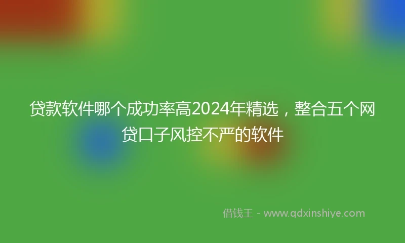 贷款软件哪个成功率高2024年精选，整合五个网贷口子风控不严的软件