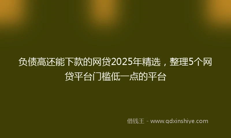 负债高还能下款的网贷2025年精选，整理5个网贷平台门槛低一点的平台