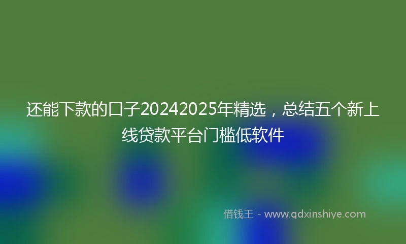还能下款的口子20242025年精选，总结五个新上线贷款平台门槛低软件