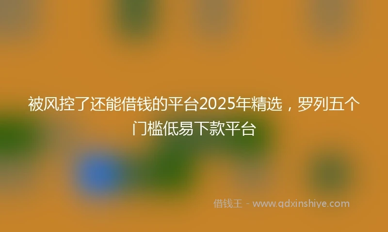 被风控了还能借钱的平台2025年精选，罗列五个门槛低易下款平台