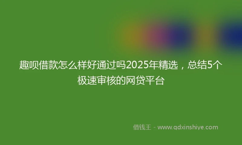 趣呗借款怎么样好通过吗2025年精选，总结5个极速审核的网贷平台
