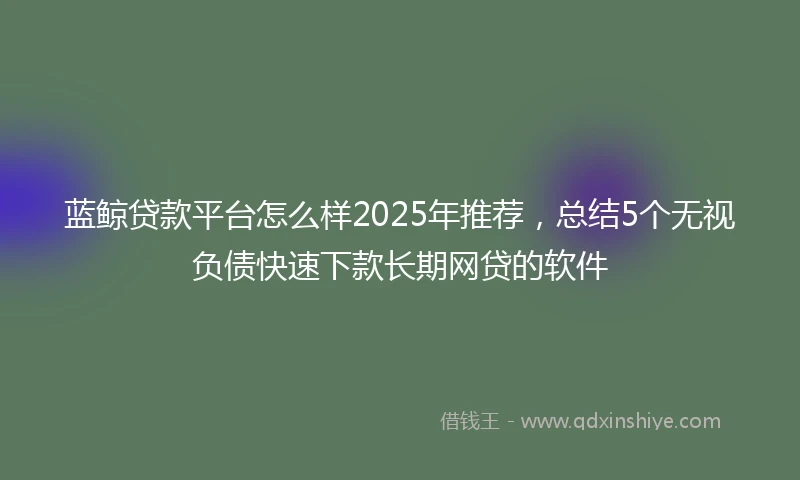 蓝鲸贷款平台怎么样2025年推荐，总结5个无视负债快速下款长期网贷的软件