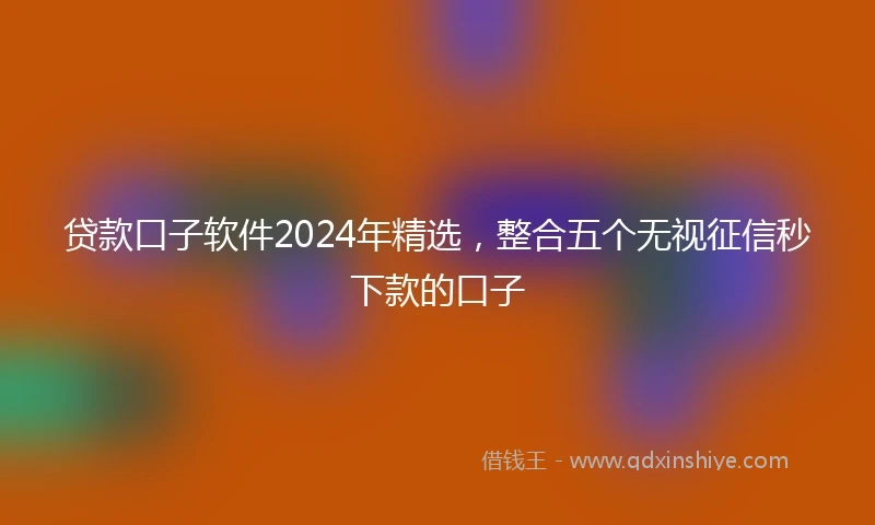 贷款口子软件2024年精选，整合五个无视征信秒下款的口子