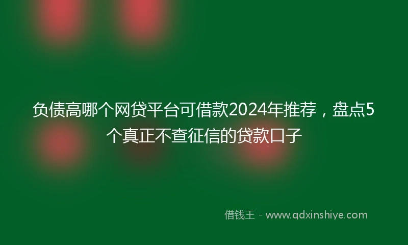 负债高哪个网贷平台可借款2024年推荐，盘点5个真正不查征信的贷款口子