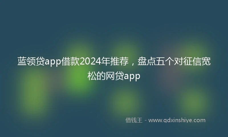 蓝领贷app借款2024年推荐，盘点五个对征信宽松的网贷app