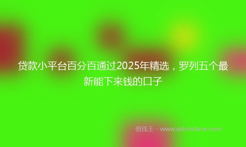 贷款小平台百分百通过2025年精选，罗列五个最新能下来钱的口子