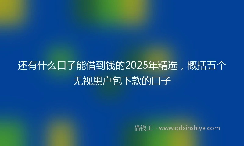 还有什么口子能借到钱的2025年精选，概括五个无视黑户包下款的口子