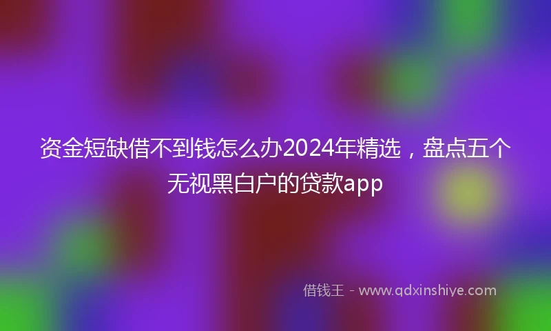 资金短缺借不到钱怎么办2024年精选，盘点五个无视黑白户的贷款app