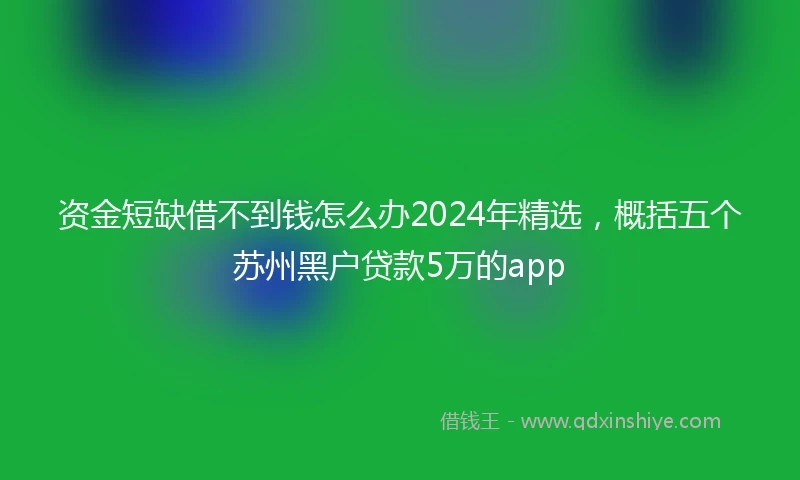 资金短缺借不到钱怎么办2024年精选,概括五个苏州黑户贷款5万的app