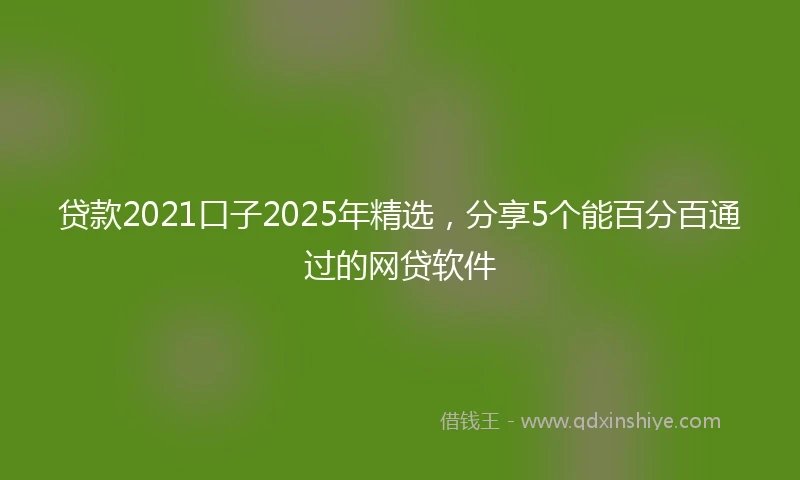 贷款2021口子2025年精选，分享5个能百分百通过的网贷软件