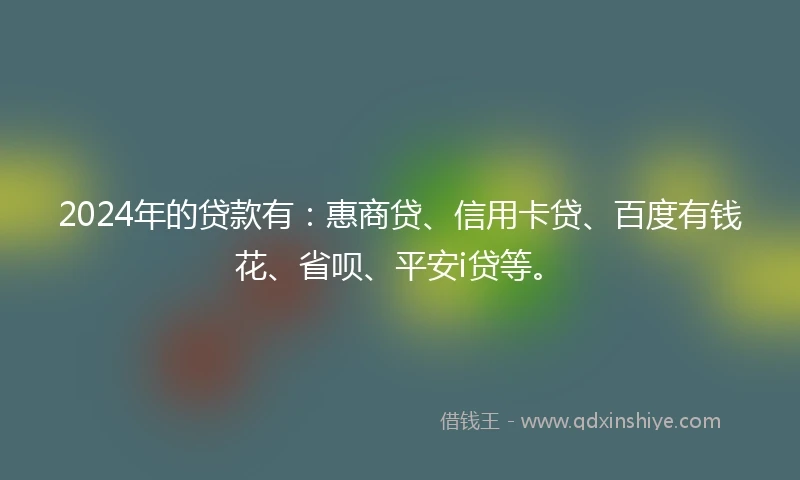 2024年的贷款有：惠商贷、信用卡贷、百度有钱花、省呗、平安i贷等。