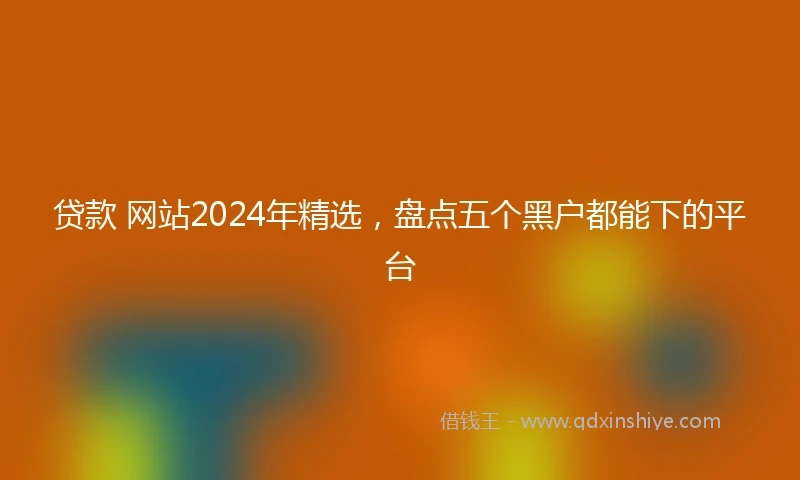 贷款 网站2024年精选，盘点五个黑户都能下的平台