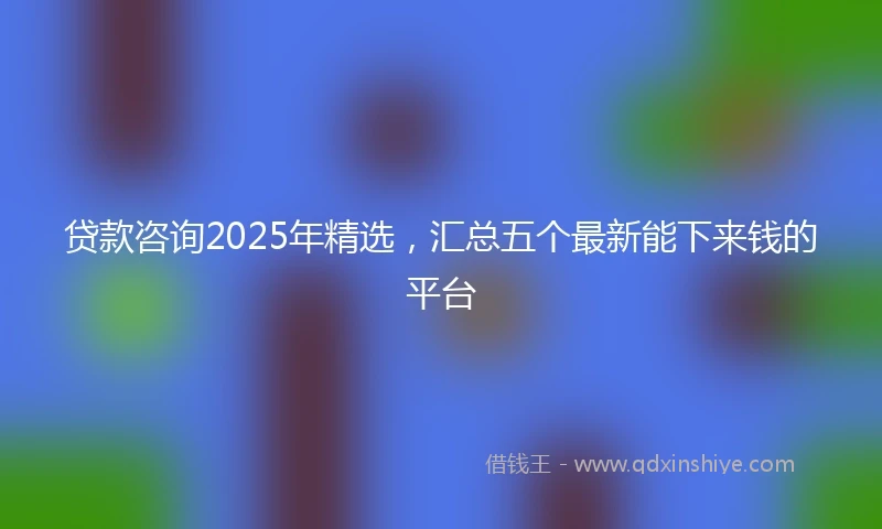贷款咨询2025年精选，汇总五个最新能下来钱的平台