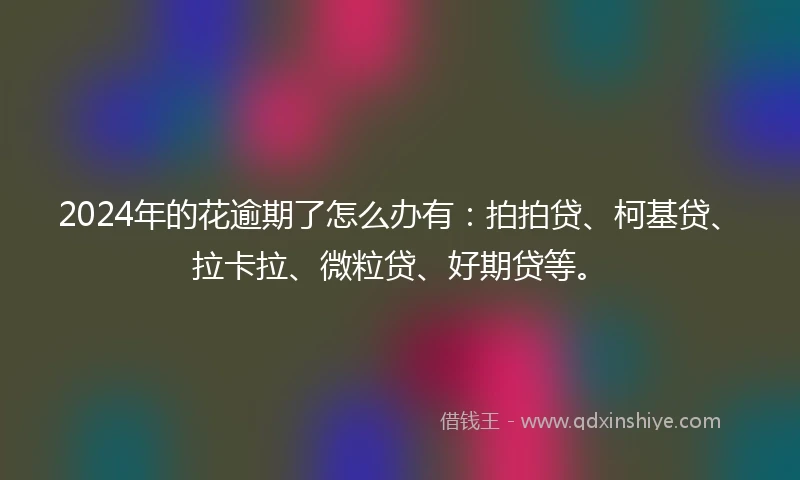 2024年的花逾期了怎么办有：拍拍贷、柯基贷、拉卡拉、微粒贷、好期贷等。