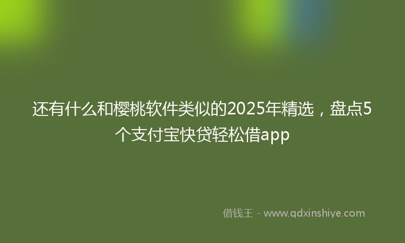 还有什么和樱桃软件类似的2025年精选，盘点5个支付宝快贷轻松借app