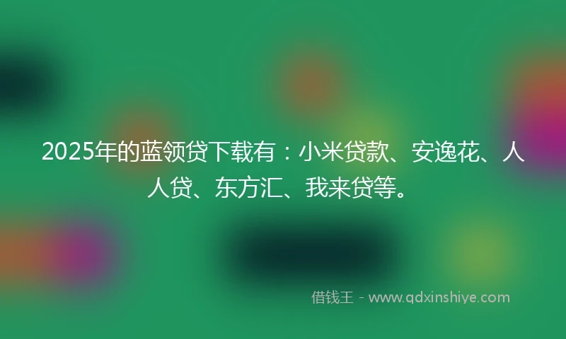 2025年的蓝领贷下载有：小米贷款、安逸花、人人贷、东方汇、我来贷等。