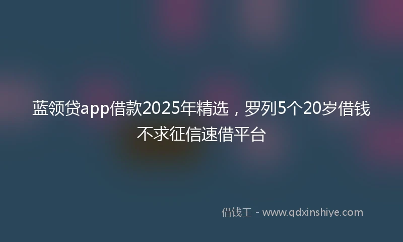 蓝领贷app借款2025年精选，罗列5个20岁借钱不求征信速借平台