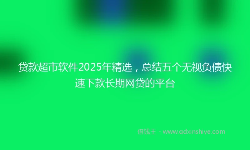 贷款超市软件2025年精选，总结五个无视负债快速下款长期网贷的平台