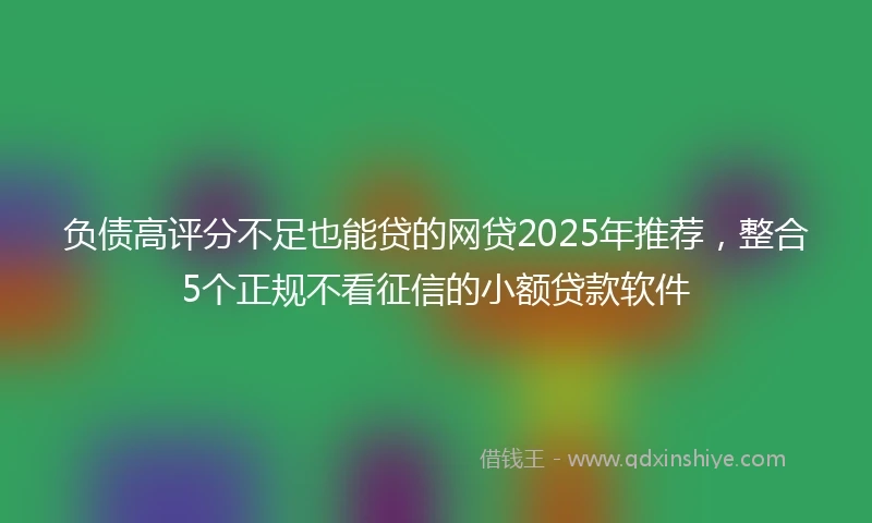 负债高评分不足也能贷的网贷2025年推荐，整合5个正规不看征信的小额贷款软件