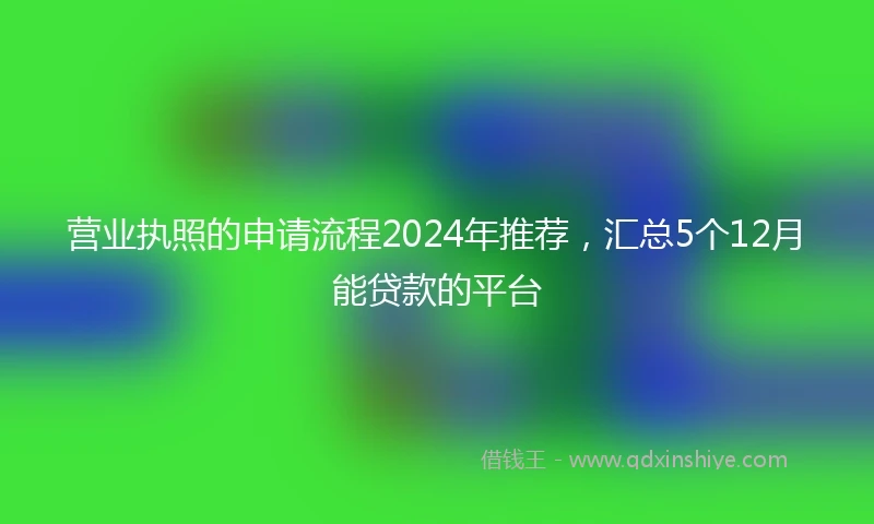 营业执照的申请流程2024年推荐，汇总5个12月能贷款的平台