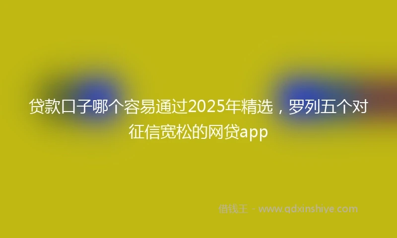 贷款口子哪个容易通过2025年精选，罗列五个对征信宽松的网贷app