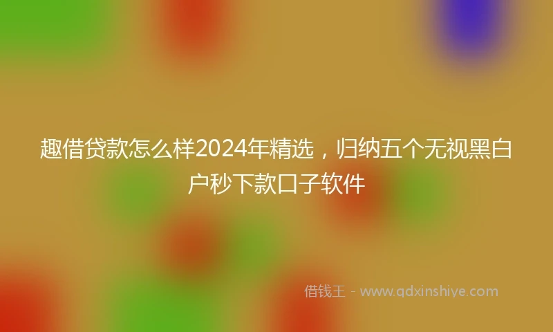 趣借贷款怎么样2024年精选,归纳五个无视黑白户秒下款口子软件