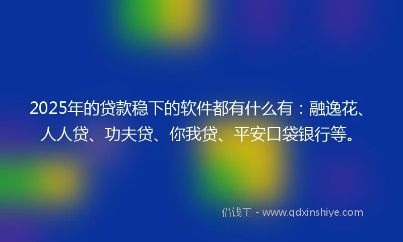 2025年的贷款稳下的软件都有什么有：融逸花、人人贷、功夫贷、你我贷、平安口袋银行等。