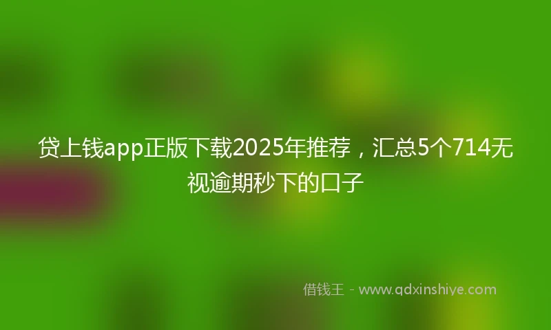 贷上钱app正版下载2025年推荐，汇总5个714无视逾期秒下的口子