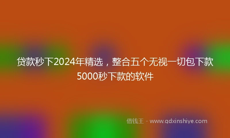 贷款秒下2024年精选，整合五个无视一切包下款5000秒下款的软件