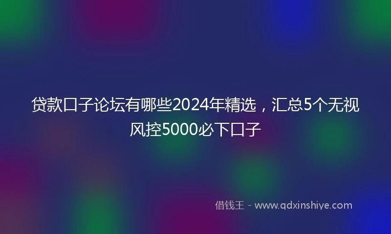 贷款口子论坛有哪些2024年精选，汇总5个无视风控5000必下口子