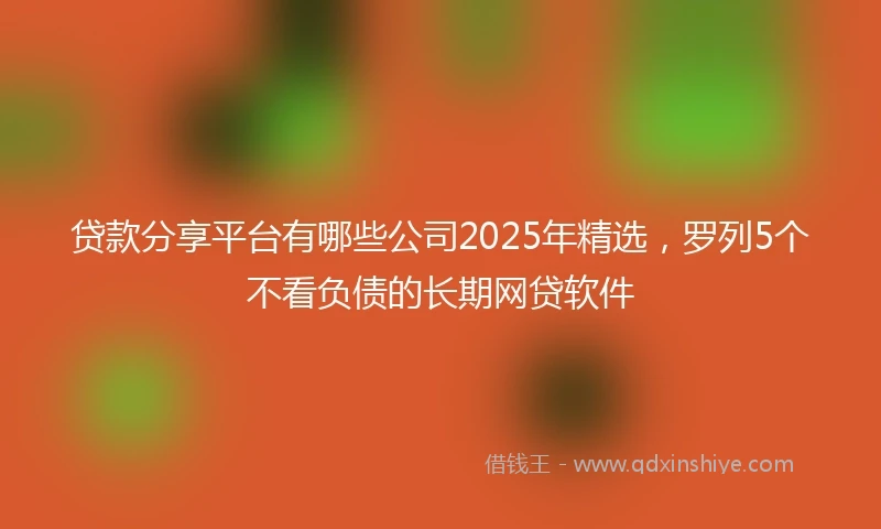 贷款分享平台有哪些公司2025年精选，罗列5个不看负债的长期网贷软件