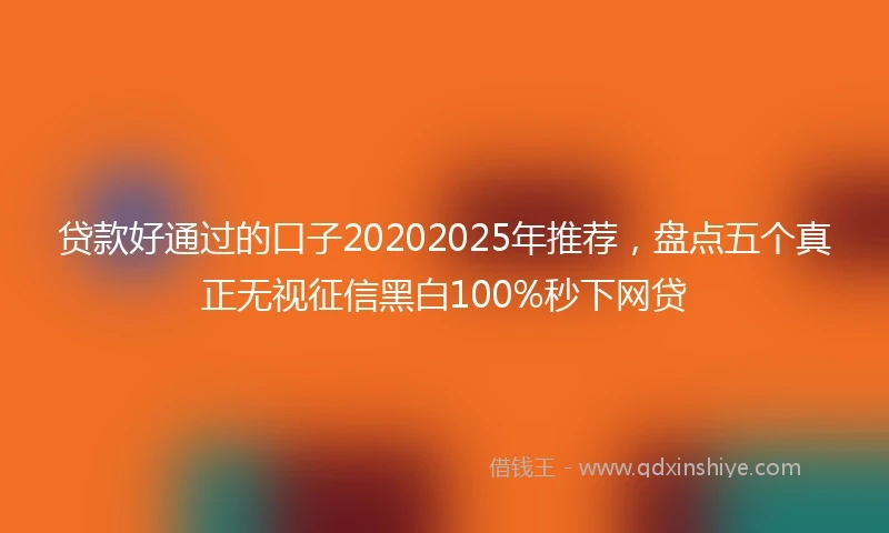 贷款好通过的口子20202025年推荐，盘点五个真正无视征信黑白100%秒下网贷