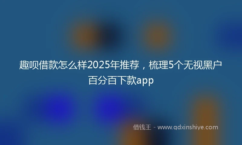 趣呗借款怎么样2025年推荐，梳理5个无视黑户百分百下款app
