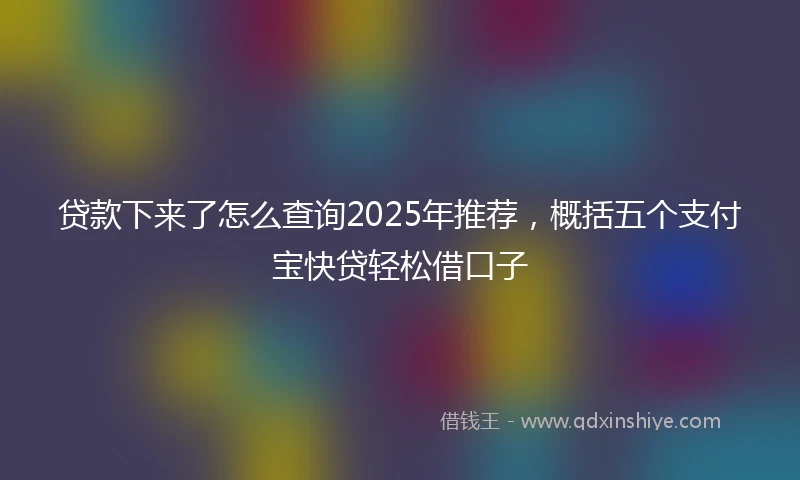 贷款下来了怎么查询2025年推荐，概括五个支付宝快贷轻松借口子