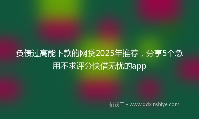 负债过高能下款的网贷2025年推荐，分享5个急用不求评分快借无忧的app